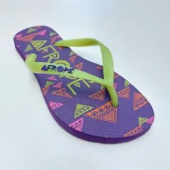 Chinelo de dedo Afropé Feminino Violeta com Verde