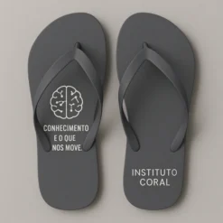 Chinelo de dedo Corporativo Cinza Brain Instituto Coral