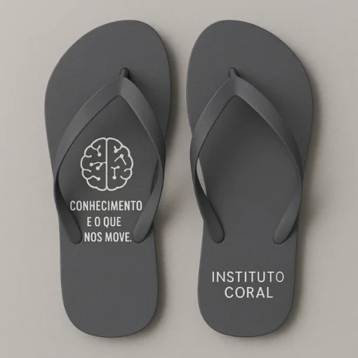 Chinelo de dedo Corporativo Cinza Brain Instituto Coral
