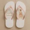 Chinelo de dedo Debutante Branco com Rosa Vestido