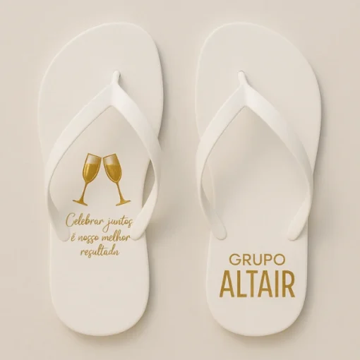 Chinelo de dedo Corporativo Branco Brinde Grupo Altair
