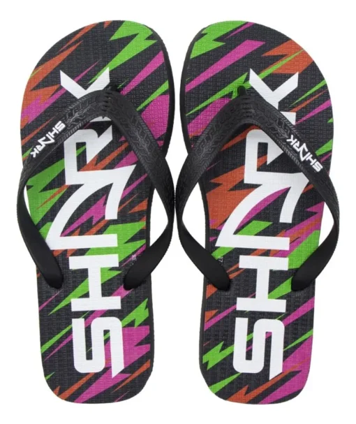 Chinelo de dedo Shark Preto Colorido