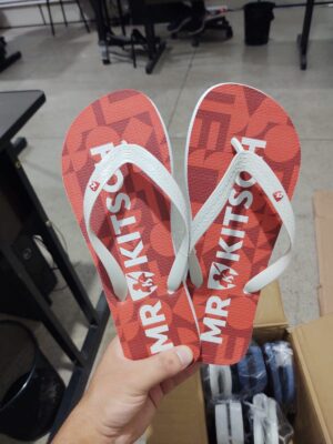 Chinelo de dedo Mr. Kitsch Vermelho com branco