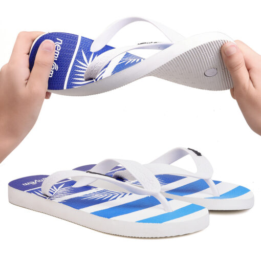 Chinelo de dedo Nem Vem Azul Listrado Palmeiras - Imagem 6