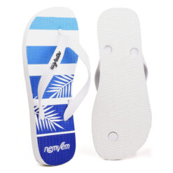 Chinelo de dedo Nem Vem Azul Listrado Palmeiras
