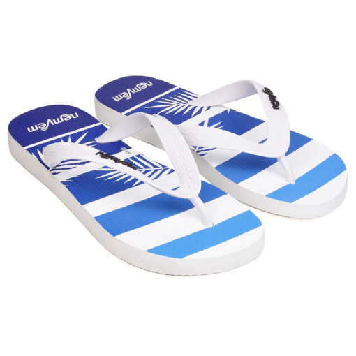 Chinelo de dedo Nem Vem Azul Listrado Palmeiras - Imagem 4
