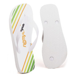 Chinelo de dedo Nem Vem Listras Verde Limão