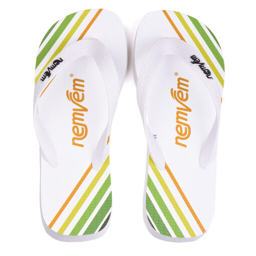 Chinelo de dedo Nem Vem Listras Verde Limão - Imagem 2