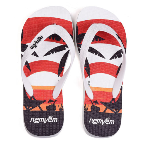 Chinelo de dedo Nem Vem Vermelho Pôr do Sol - Imagem 2